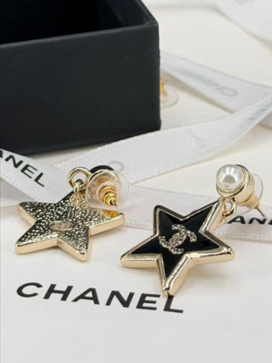 Chanel Black Star Earrings – Treasures of NYC ✨ Chanel Black Star Stud Earrings ✨